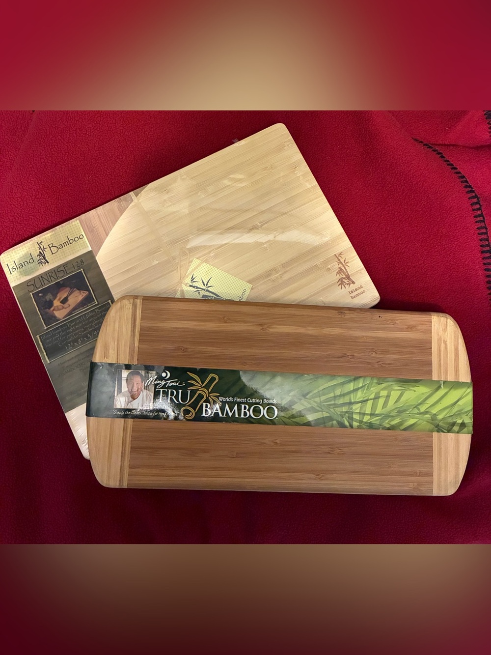 Two bamboo cutting boards